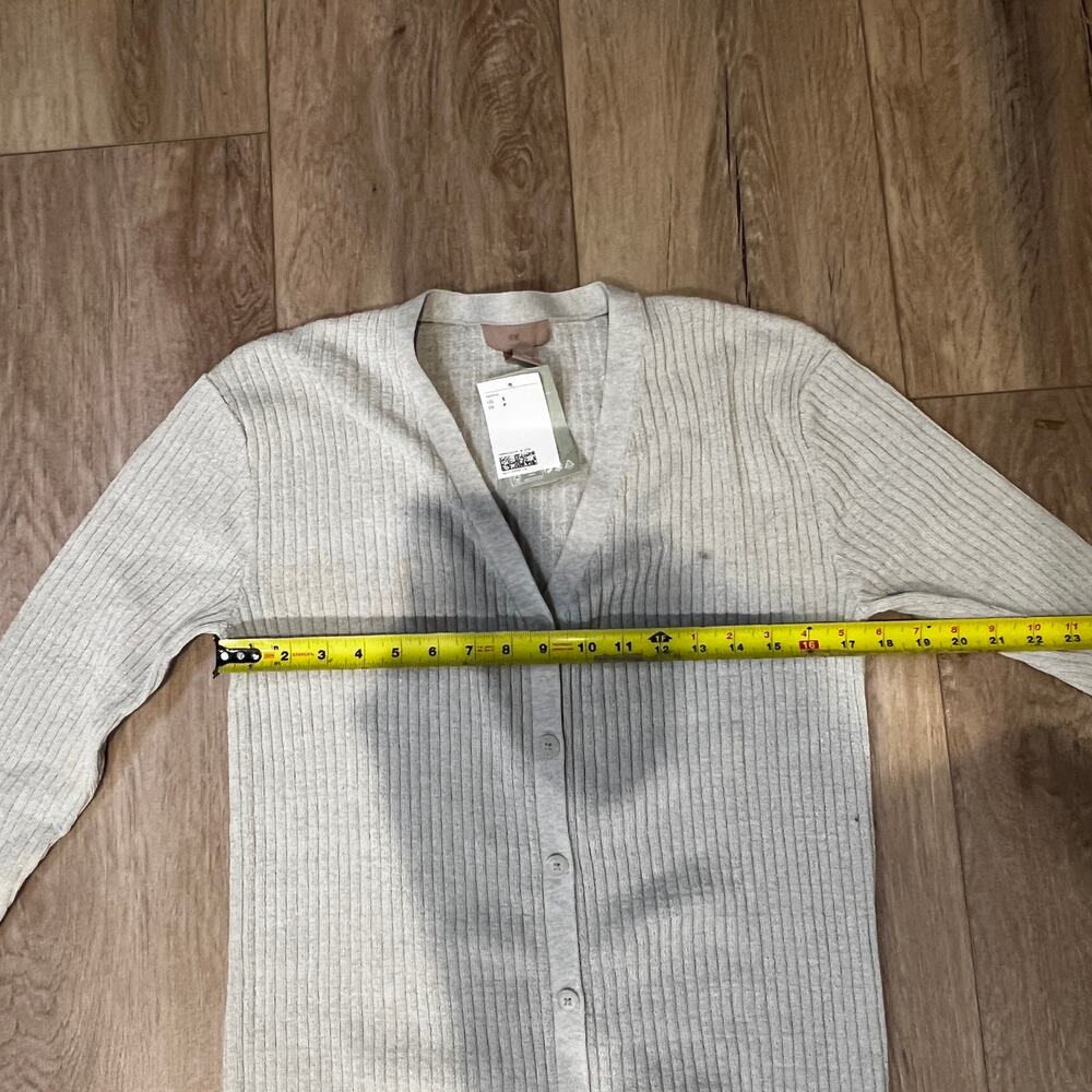 H&M Women's Long Cardigan Size S In Light Grey-Green - Picture 6 of 13